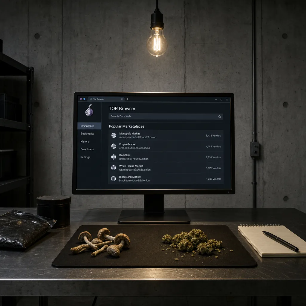 Dark web link interface preview