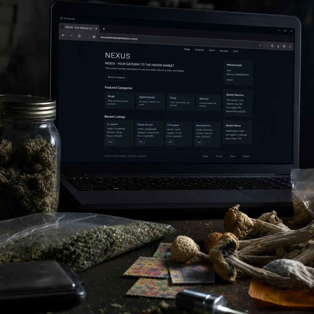Dark web market links interface preview