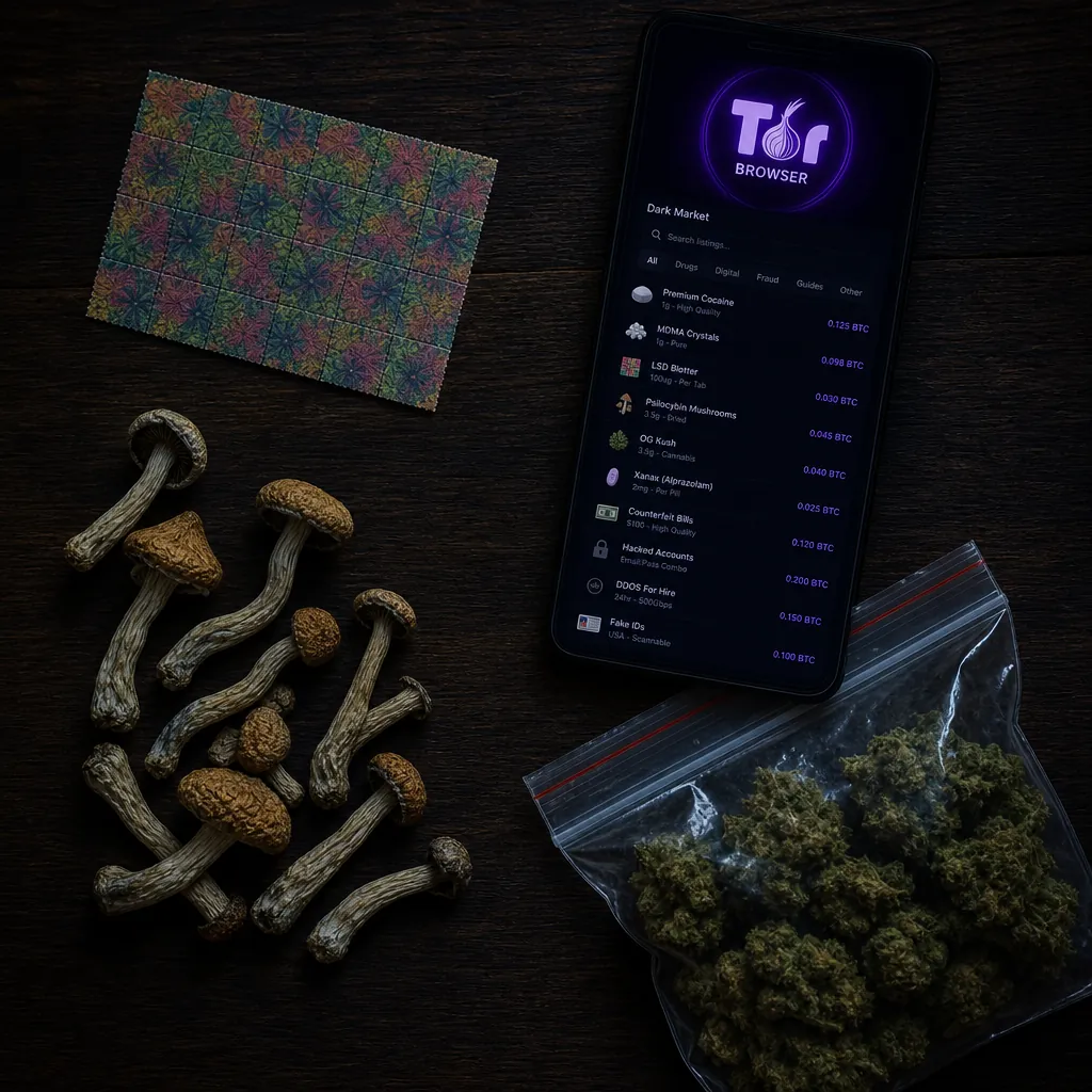 Darknet websites interface preview